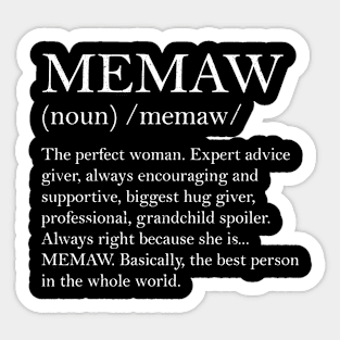 Memaw Definition Grandma Mother Day Gifts Women Sticker